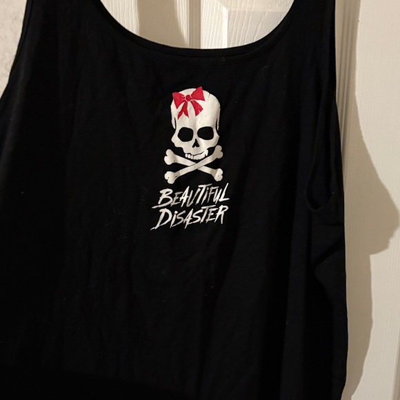 Black Skull Graphic Tank Top by Beautiful Disaster. 3X NWOT. - Picture 2 of 2
